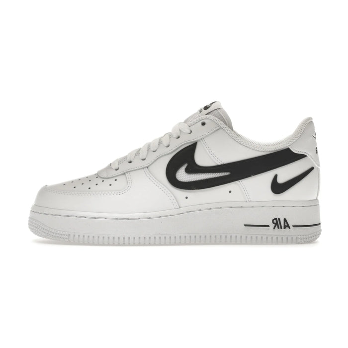 Nike Air Force 1 Low '07 FM Wycięcie Swoosh Biały Czarny