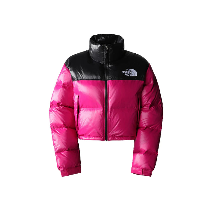 Jachetă scurtă The North Face Nuptse pentru femei, roz fucsia