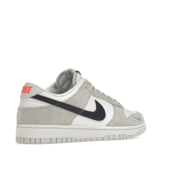 Mini Swoosh Nike Dunk Low, alb, gri, bleumarin