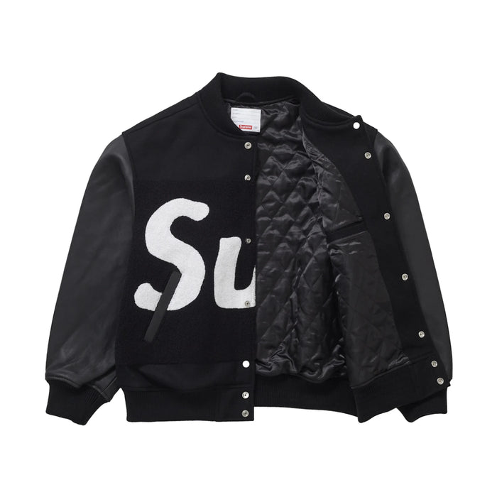 Jachetă Supreme Big Logo Chenille Varsity Negru 