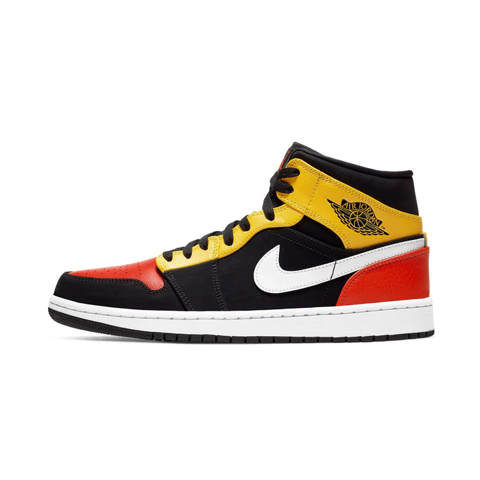 Jordan 1 Mid Czarny Amarillo Pomarańczowy