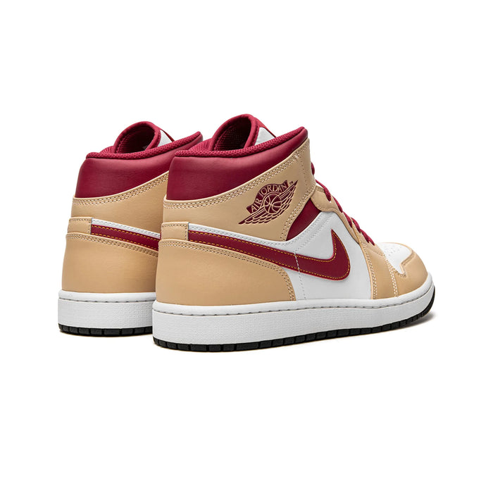 Jordan 1 Mid Light Curry Cardinal