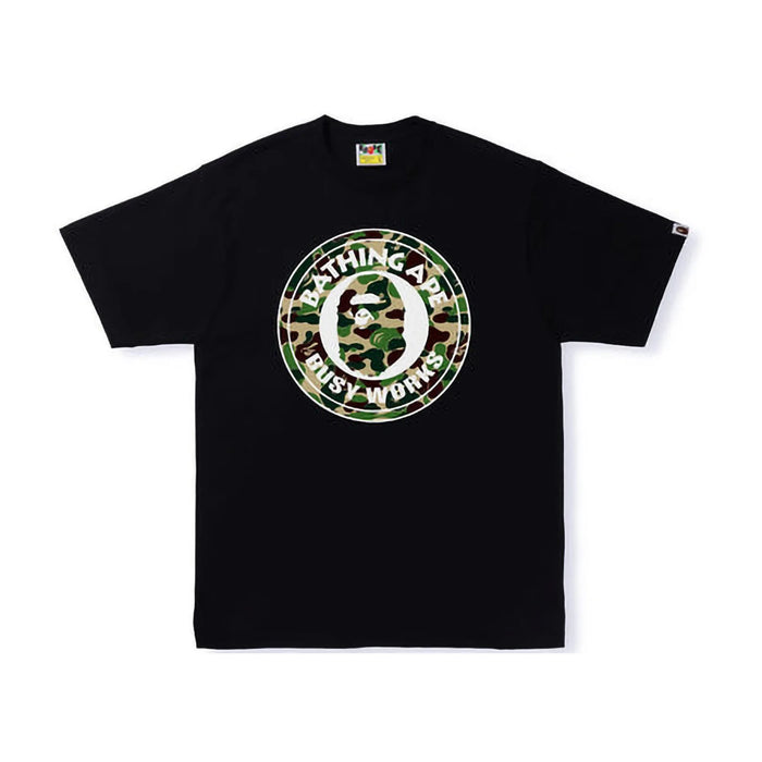 Tricou BAPE ABC Camo de o singură culoare Busy Works Negru Verde