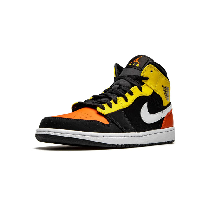 Jordan 1 Mid Czarny Amarillo Pomarańczowy