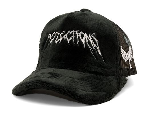 Reflection Luxury Fuzzy Trucker - Satin Black / White