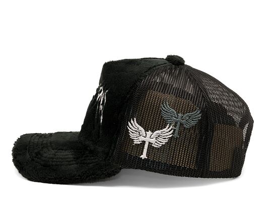 Reflection Luxury Fuzzy Trucker - Satin Black / White