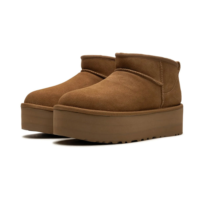 Buty UGG Classic Ultra Mini na platformie kasztanowe (damskie)