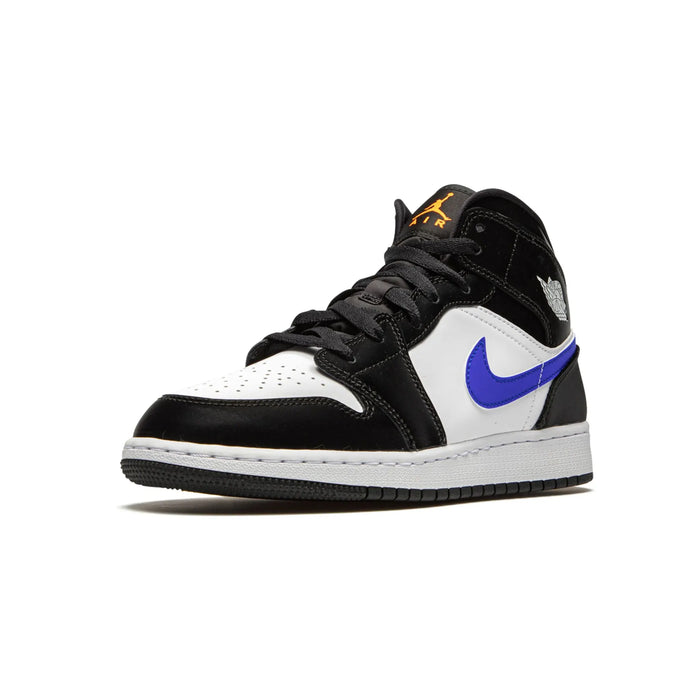 Jordan 1 Mid Black Racer Albastru Alb (GS)