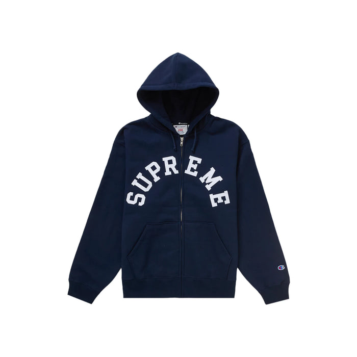 Supreme Champion Zip Up Hooded Sweatshirt Navy