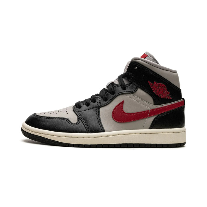 Jordan 1 Mid Black College Grey Gym Red (femei)