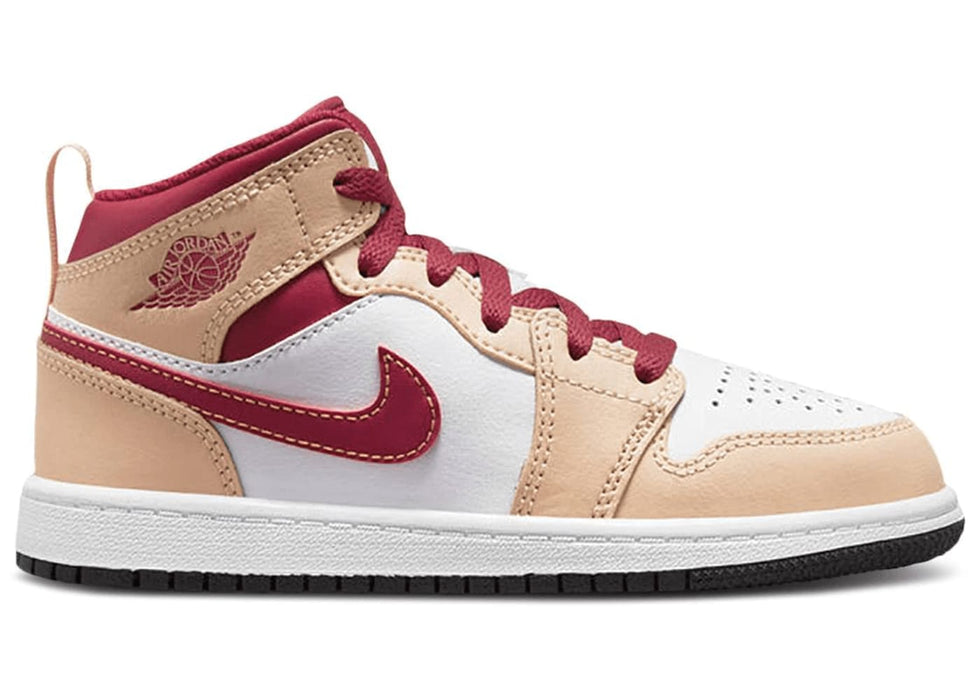 Jordan 1 Mid Light Curry Cardinal (PS)