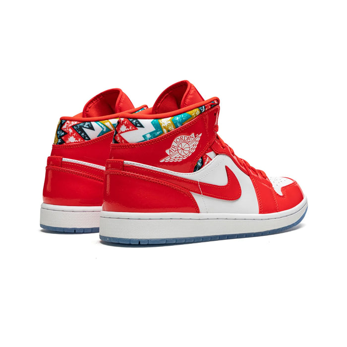 Patent Jordan 1 Mid Barcelona w kolorze czerwonym