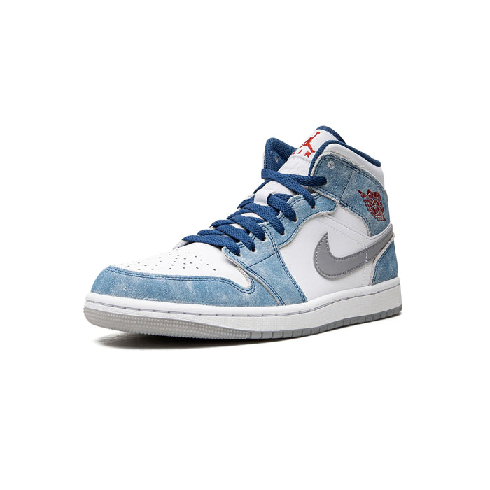 Jordan 1 Mid French Blue Fire Red