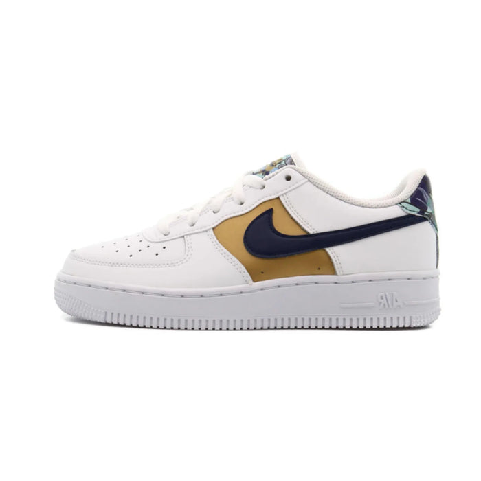 Nike Air Force 1 Low '07 LV8 White Blue Void Metallic Gold (GS)