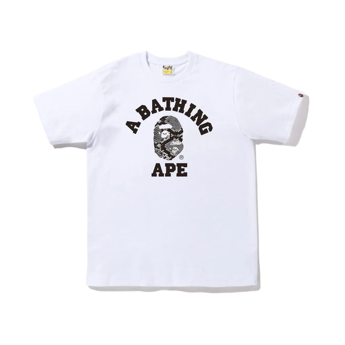 Tricou BAPE Snake College Alb Gri