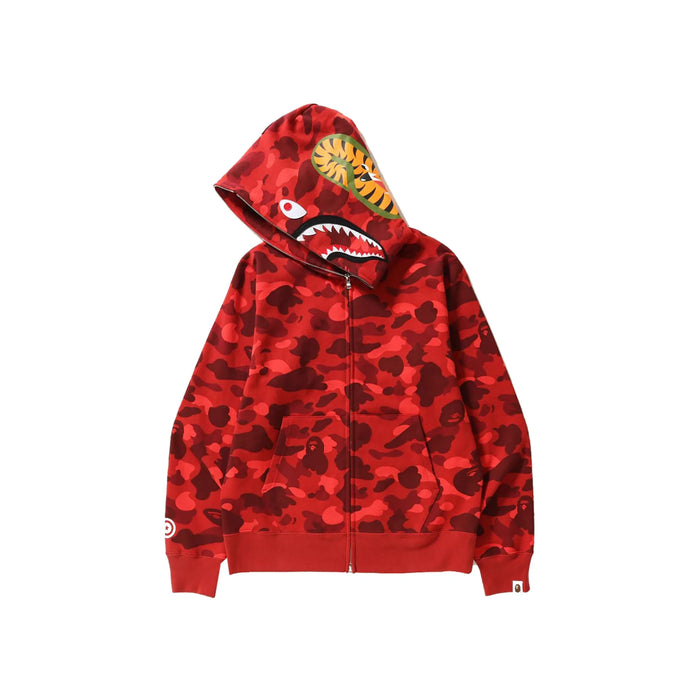 BAPE Color Camo Shark Full Zip Hoodie Red