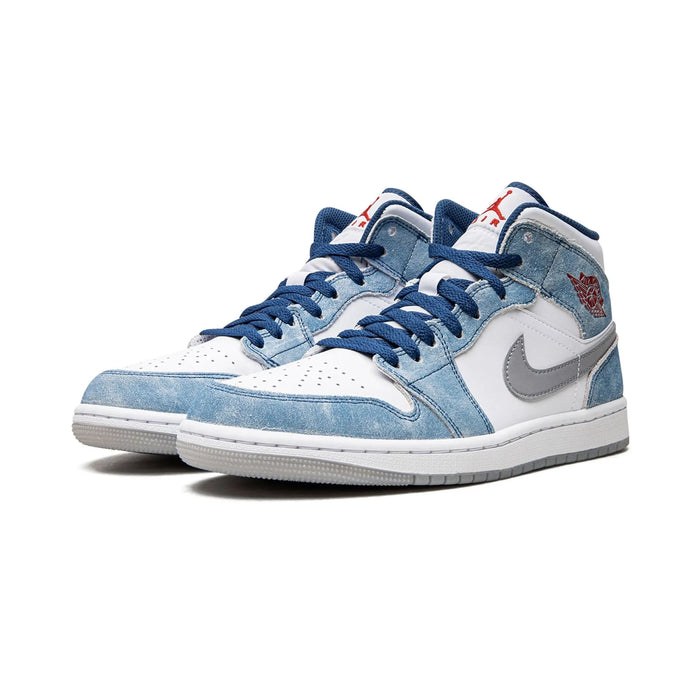 Jordan 1 Mid French Blue Fire Red