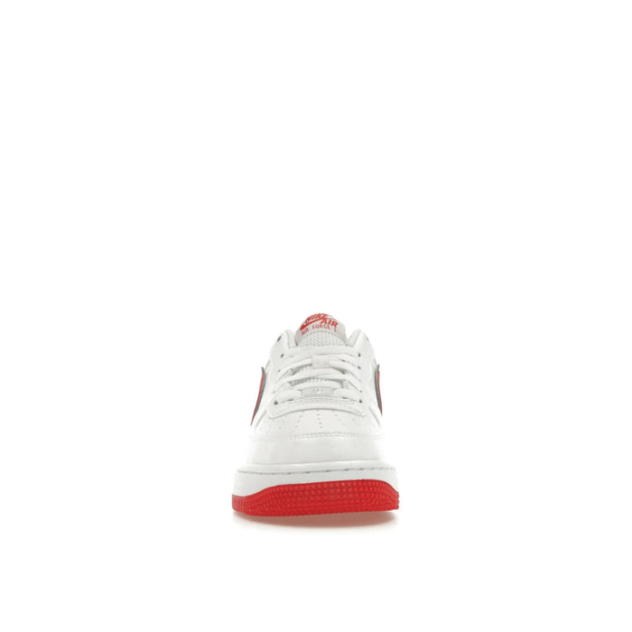 Nike Air Force 1 White Habanero Red Mini Swoosh (GS)