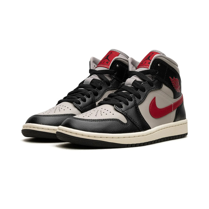 Jordan 1 Mid Black College Grey Gym Red (damskie)