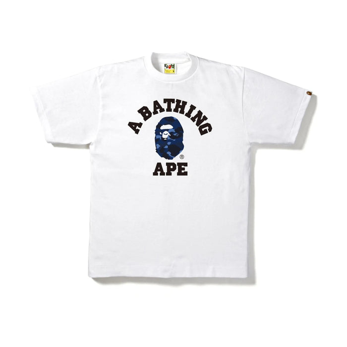 Tricou BAPE Color Camo College Tee Alb/Navy