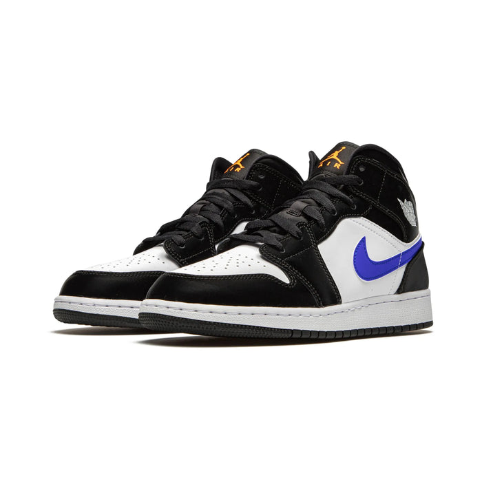 Jordan 1 Mid Black Racer Albastru Alb (GS)