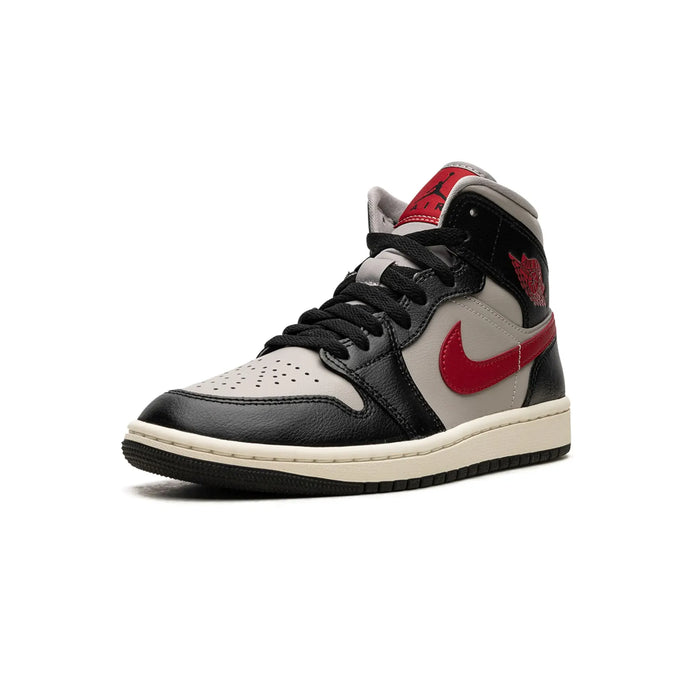 Jordan 1 Mid Black College Grey Gym Red (femei)