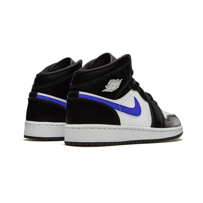 Jordan 1 Mid Black Racer Albastru Alb (GS)