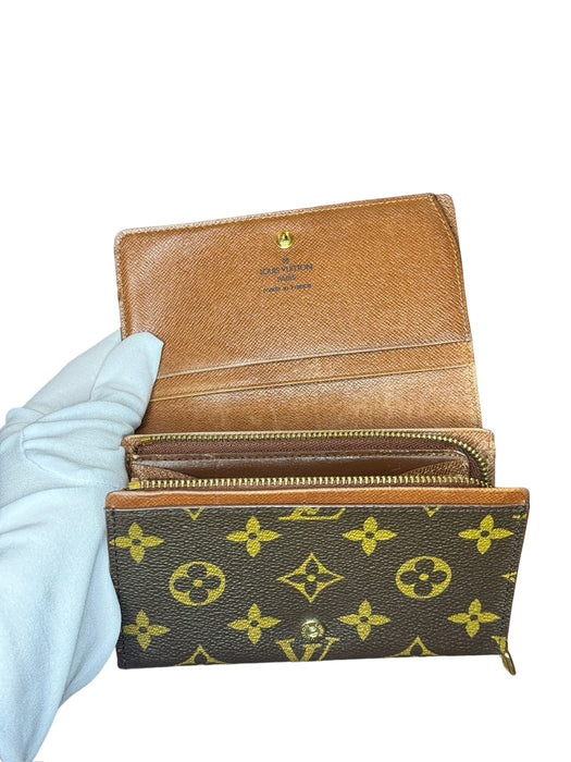 Składany portfel Louis Vuitton Portemonnaie Bier Tressor z monogramem