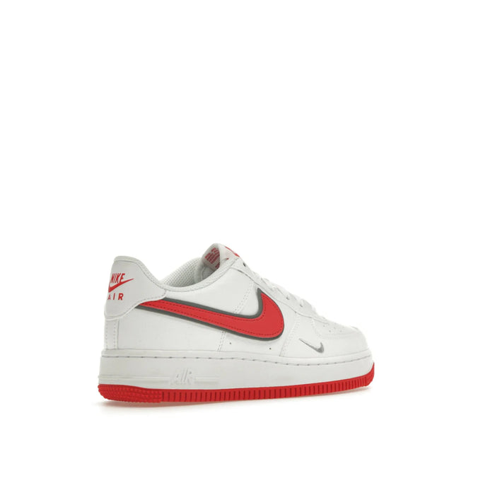 Nike Air Force 1 White Habanero Red Mini Swoosh (GS)