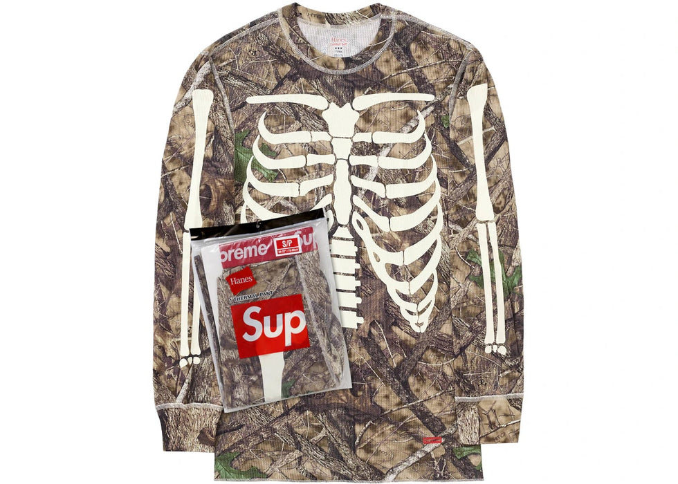 Supreme Hanes Bones Thermal Crew (1 Pack) Woodland Camo