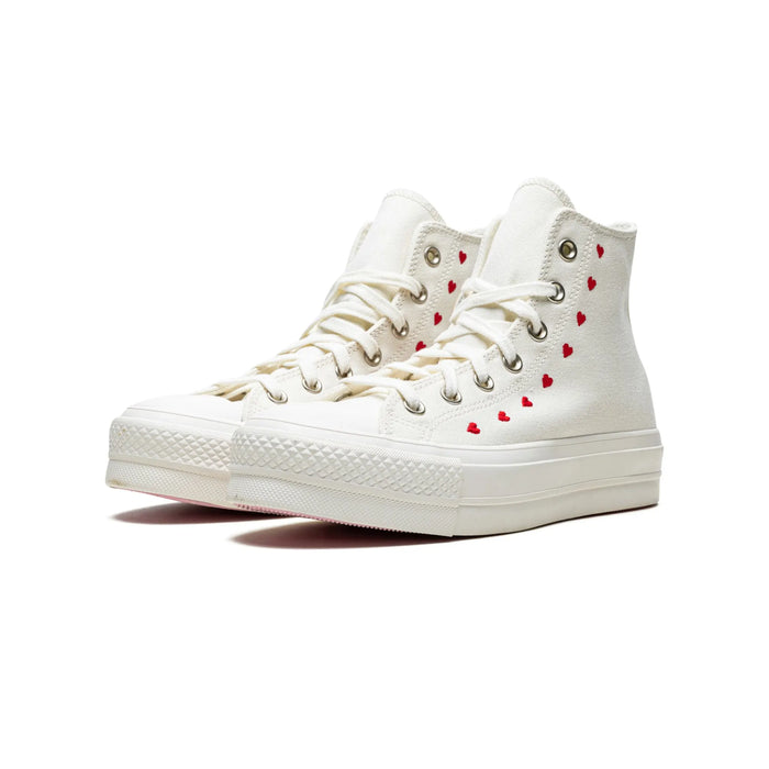 Converse Chuck Taylor All Star Lift Hi Białe Czerwone (damskie)