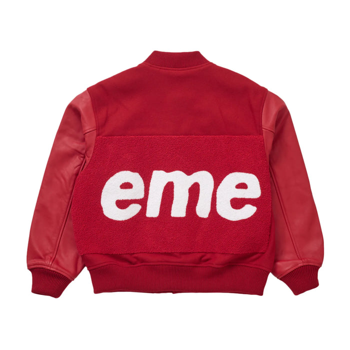 Supreme Big Logo Chenille Varsity Jacket Red