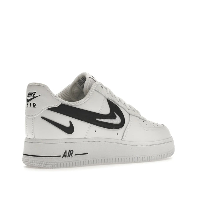 Nike Air Force 1 Low '07 FM Wycięcie Swoosh Biały Czarny