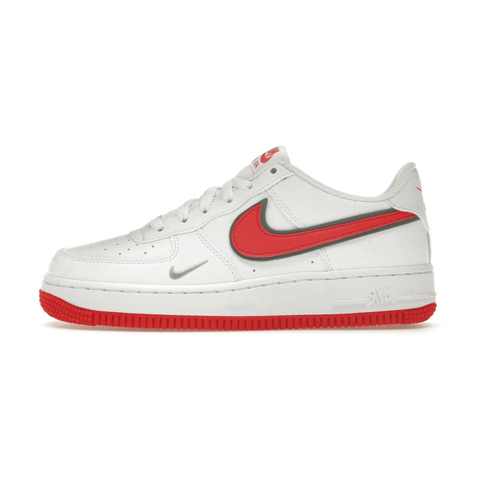 Nike Air Force 1 White Habanero Red Mini Swoosh (GS)