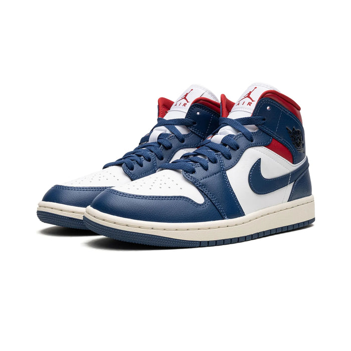 Jordan 1 Mid French Blue Gym Red (Women's)