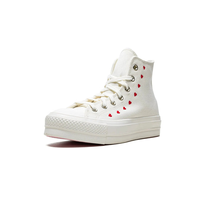 Converse Chuck Taylor All Star Lift Hi Białe Czerwone (damskie)