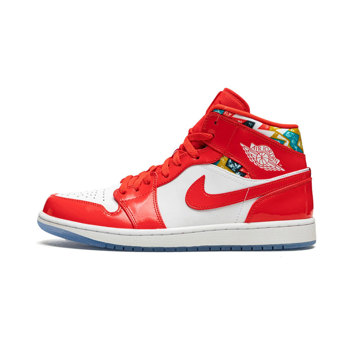 Patent Jordan 1 Mid Barcelona w kolorze czerwonym