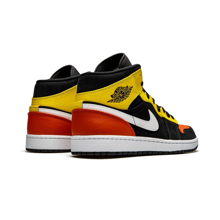 Jordan 1 Mid Czarny Amarillo Pomarańczowy