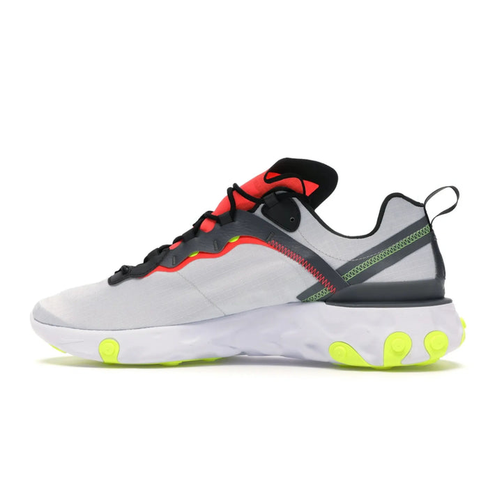 Nike React Element 55 Pure Platinum Bright Crimson Volt